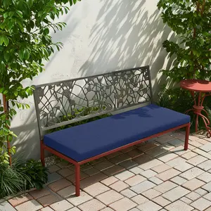 High-Density Durable Linen Fabric Chair Cushion with Removable Classic Geometric Print Cover and Metal Zipper, Comfortable Indoor/Outdoor Chair Cushion for Indoor-Outdoor Furniture Use