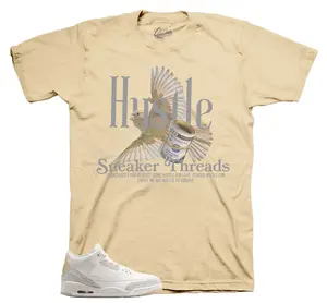 Shirts To Match Jordan 3 Craft Ivory Sneakers - Hustle Bird Tees