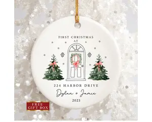 New Home Ornament, New Home Christmas Ornament 2023, Our First Christmas in Our New Home, Christmas Tree New Home Ornament, Address Ornament