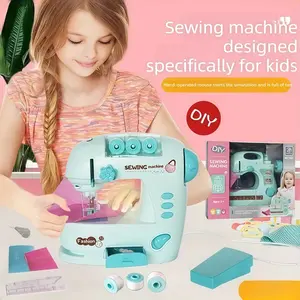 Electric Sewing Machine Toy, Mini Diy Simulation Sewing for Girls Kids 3+ Easy Beginners Toys Play Home Parenting,Portable Sewing Machine Mini Household Electric Sewing Machine With Presser Foot Pedal Home Crafting Mending Tools Toys For Kids