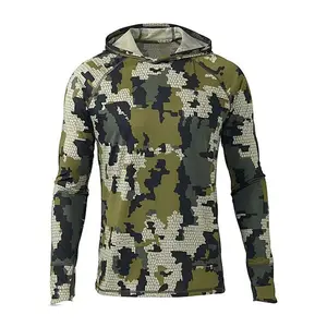 Long Sleeve Fishing Hoodie for Men Anti-UV Sun Protection Clothes Fish Shirt Hunting Jungle Camouflage Jersey UPF 50 + New Athletic Apparel