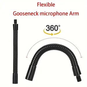 1PC 360° Flexible 7-Inch XLR Gooseneck Microphone Arm, Metal Extension Tubing for Shock Mount, Mic Stand, and Clip, No Battery Required
