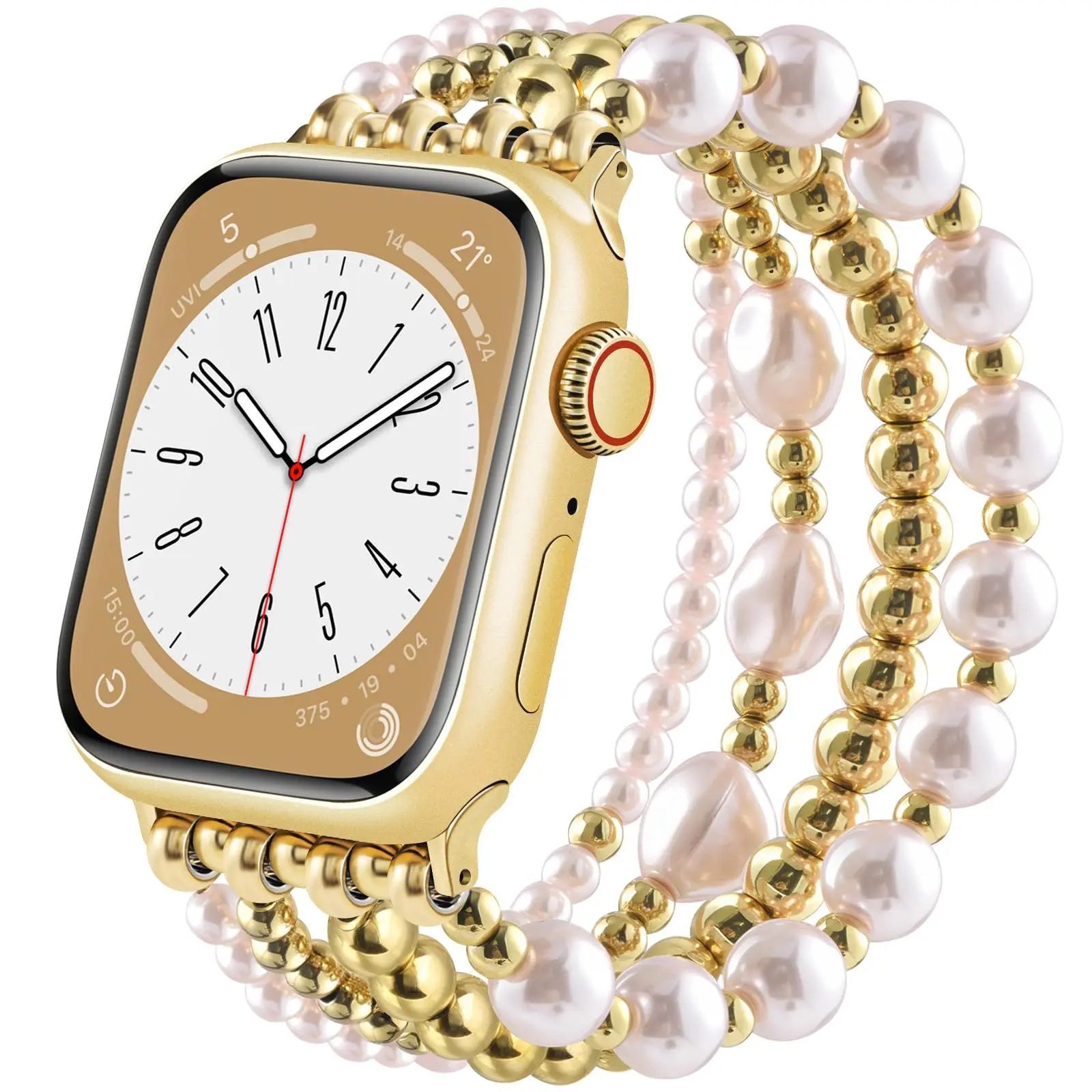 Bracelet Beaded Compatible with Apple Watch Band Series 11/10/9/8/7/6/5/4/3/2/1 SE 38mm 40mm 41mm 42mm 44mm 45mm 46mm, Cute Handmade Fashion Elastic Stretchy iWatch Bands for Women