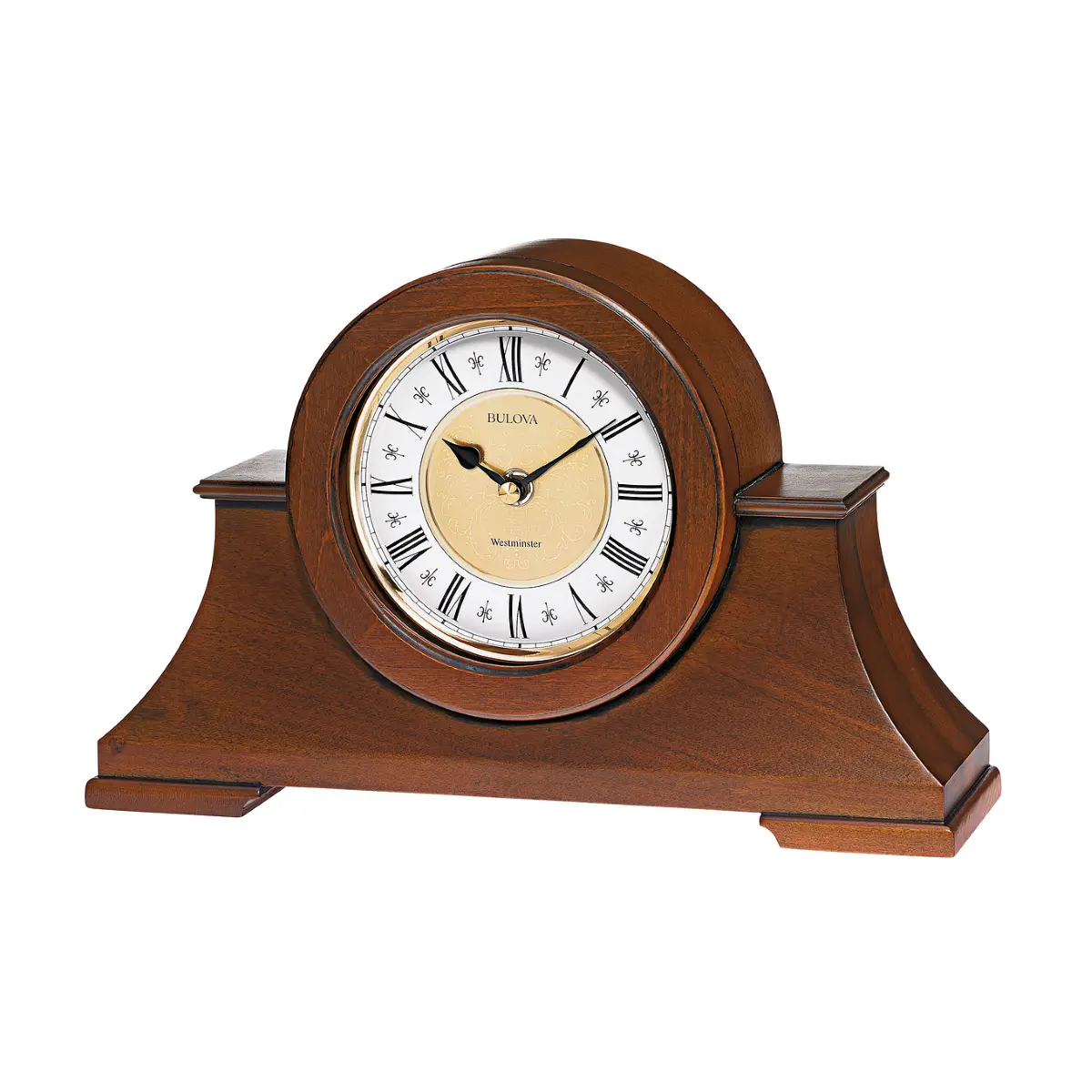 Bulova B1765 Cambria Walnut Chiming Mantel Tabletop Clock