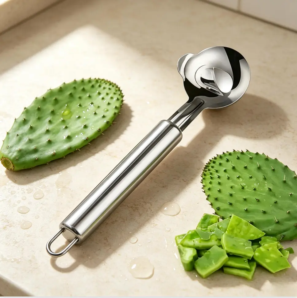 2 Pack Nopales Peeler Spoon, Stainless Steel Cactus Peeler Tool, Pelador De Nopales, Multifunctional Kitchen Gadget For Nopales & Vegetable Prep