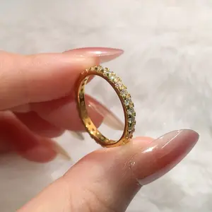 6A Cubic Zirconia S925 Sterling Silver Full Band Ring Inlay fashion jewelry accessory woman girl promise ring-215(50%)