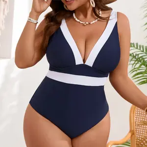 2026 new products contrasting colors, tight-fitting, sexy waist large-size one-piece swimsuit, bikini swimsuit #Spring Glow Up
