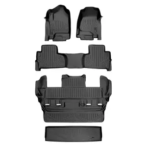 SMARTLINER 4 Rows Custom Fit Floor Liners Compatible with 2015 - 2020 Chevrolet Tahoe 7 Passenger (Gasoline | 2nd and 3rd row liners fits with bucket seats)