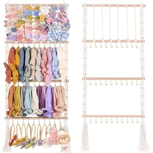 Headband Holder Bows Organizer for Girls Baby, Hair Bow Hanger Storage for Hair Accessories, Wall Decor for Toddler Room (W1)