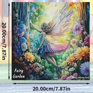 Enchanting Fairy Garden Coloring Book, Doodle Sketch Pad, Hand Drawn Art Paper, Colorful Fill-In-Blank Pages, Perfect Gift for Artists