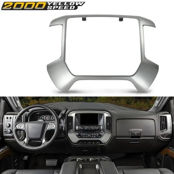 Dash Center Radio Control Bezel Panel, Truck Interior Accessories, Fit For 2014-2020 Silverado Sierra