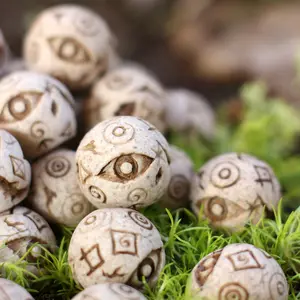 20pcs Mystical Eye Symbol Garden Decor Stones, Unique Cultural Stone Arrangement, Outdoor Fairy Tale Micro Landscape Statue