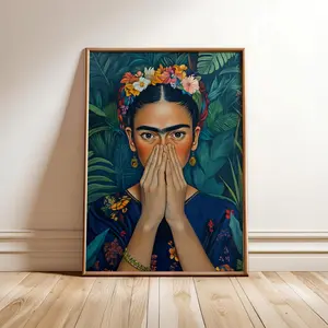Frida Kahlo Toilet Humor Poster, Vintage Funny Bathroom Wall Art, Stink Face Print, Unframed
