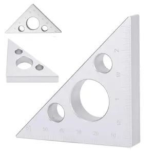 Aluminium Alloy Right Triangle Angle Ruler, 45/90 Degrees Multi Angle Construction Tool with Imperial and Metric Scales, Mini Portable Isosceles Triangle Angle Ruler for Woodworking Workshop ()
