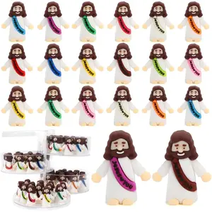 25 Pcs Mini Jesus, Little Jesus Figures to Hide Tiny Figurines in Bulk and Pocket Seek Religious Gifts for Easter Egg Stuffers Fillers Sunday School Baptism Christ Savior Craft