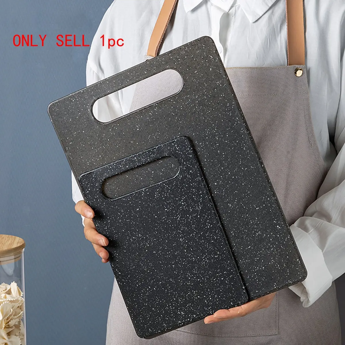 1pc Kitchen Cutting Board, Marble Look PP Material, Non-Slip Handle, Ideal for Fruits Vegetables Meats, Essential Kitchen Utensil, Durable Cutting Board, Cutting Board Plastic, Cutting Boards for Kitchen