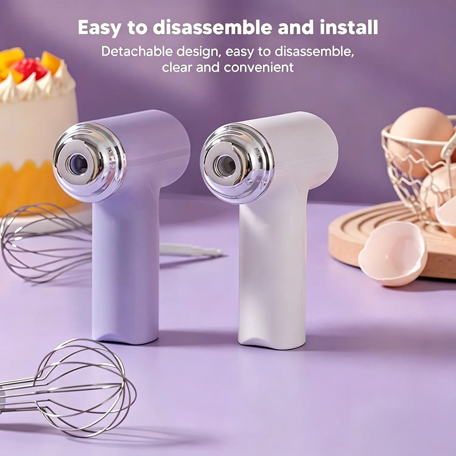 1pc Handheld Electric Mixer, USB Rechargeable, Cordless, Egg Beater, Suitable for Baking and Cooking, Portable for Cream, Pastry, and Yolk Mixing, Baking Cakes, , Muffins, Ergonomic Handle, Durable Design, Ideal for Home Bakers & Professionals