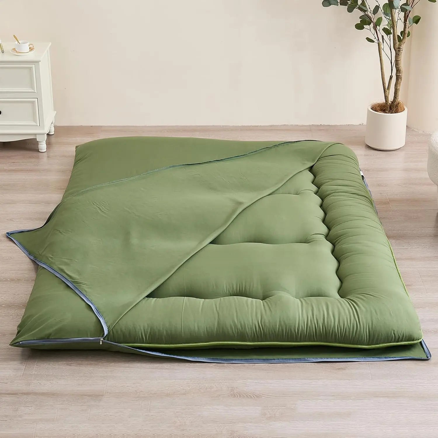 Twin Size Japanese Floor Futon Mattress Cover, Zippered, Machine-Washable Home Supplies Accessory Twin Size Japanese Floor Futon Mattress Cover, Zippered, Machine-Washable Home Supplies Accessory
