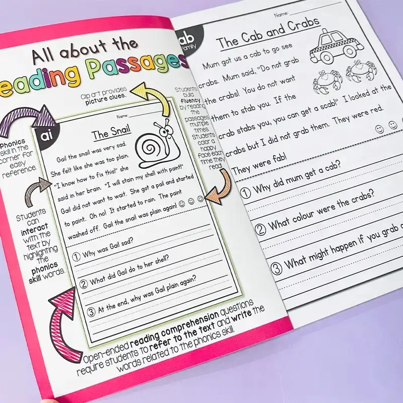 Interactive Toddler Phonics Workbook, Natural Reading & Writing Practice, Four-In-One Learning Tool, Ideal for Early Education, Visual Learning Tools, Teaching Supplies, School Supplies