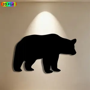 1pc Bear Silhouette Metal Wall Art,Bold Bear Statue Mural, Ideal Gift for New Year, Christmas, Wildlife Decor Enthusiasts, Weather-Resistant Metal Wall Decor , Perfect for Outdoor Garden Fence & Living Room Wall, Stunning Nature-Inspired Decor