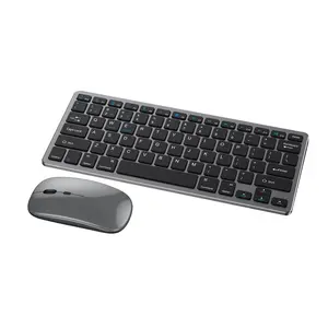 Durable 2.4G Wireless Keyboard Mouse Set Bluetooth 5.0 Combo 3 Modes Mini for Laptop PC Tablet with Multi-Device Switching Rechargeable Battery Cross Device Switching