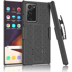 for Galaxy Note 20 6.7 inch case with Built-in Kickstand Belt Clip Holster Shockproof Cover,Galaxy Note 20 Holster - Black