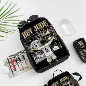 Football Player Pattern Backpack Set 3 Piece School Backpack Lunch Bag Pencil Case for Teens Students Sports Lovers Jude B Stylish Durable Large Capacity Lightweight Aesthetic TikTok Trending Back to School Gift