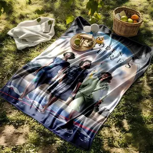 1 piece "Hidden Figures:The Story of NASA's Women Mathematicians" themed flannel blanket - Modern-style flannel blanket, suitable for sofas and beds, all-season use, super soft and comfortable, digital printing, 100% polyester material, machine