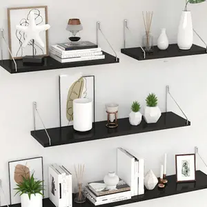 Wall-Mounted Storage Rack, No-Drill Wall Organizer, Versatile Shelving Solution for Bedroom Kitchen Office Space-Saving Design