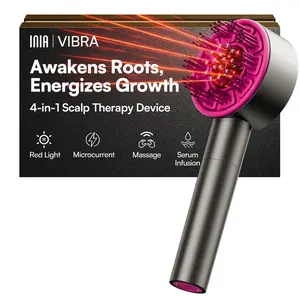 INIA VIBRA 4-in-1 Scalp Therapy Device, Red Light, Microcurrent, Massage, Serum Infusion, Scalp Massager Beauty Device, Waterproof & Wet/Dry Use, Perfect Holiday Gift