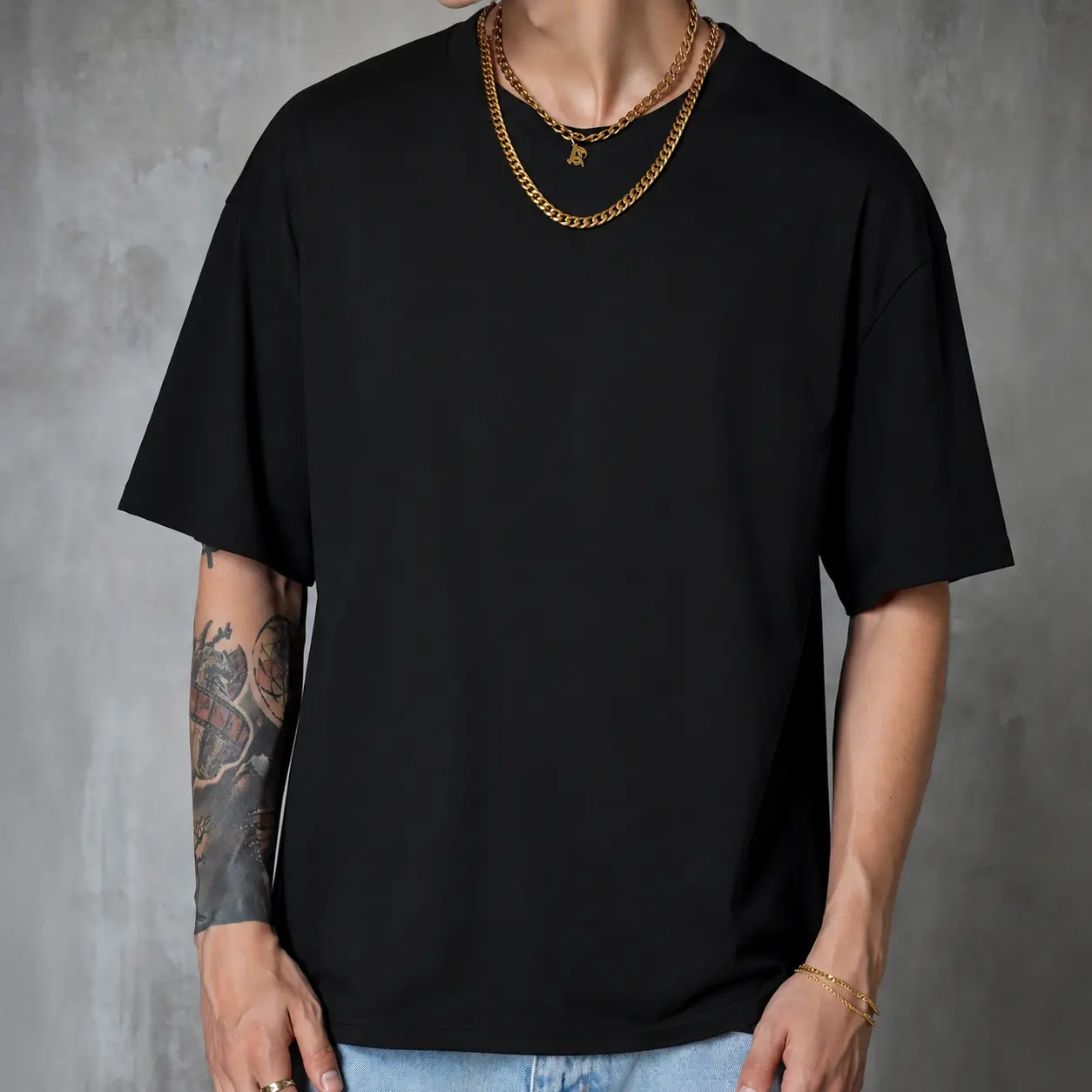 Menswear Cotton Plain Short-Sleeve Tops, Relaxed Fit Solid-Color Casual Streetwear for Men, Round Neck, Unisex
