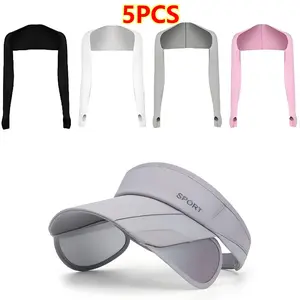 sun protection set ice silk cooling golf shawl with sleeves sun visor hat adjustable brim men women outdoor sports cycling running hiking summer uv shield breathable lightweight portable travel daily casual sun wear