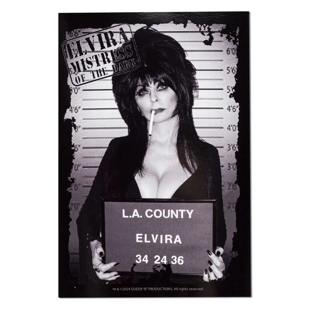 Elvira Jugshot Mugshot Sticker for Phone, Laptop, or Waterbottle