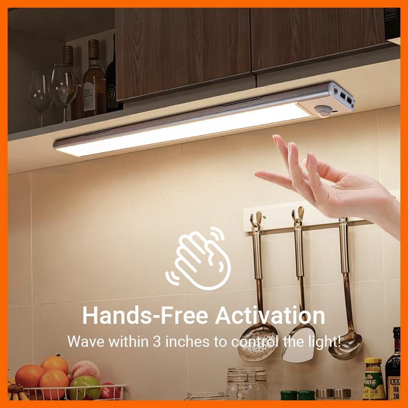 Under Cabinet Lighting, 11.81in Motion Sensor Light Indoor Rechargeable, Closet Lights Battery Operated for Kitchen Cabinets, Shelves, Walls (