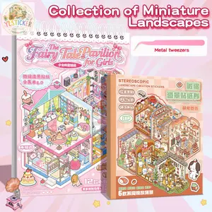18 Sets of DIY 3D  Scenes Cute Cartoon Stickers Kit for Kids & Adults – Fun Sticker Therapy Activity for Stress Relief, Crafts & Gifts,vintage artistic Multi-Style Pet