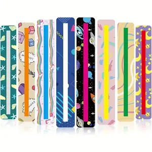 24pcs Colored Reading Rulers for Dyslexia, Color-Coded Page Overlays, Star and Moon Pattern, Educational Tools for Students, Beginners and Home Office