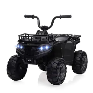 Kids 4-Wheeler Electric ATV, 12V Ride-On Quad w/ 1.8MPH Safe Speed, LED Headlights & Treaded Tires, for Ages 2-5, 66 lbs Capacity，Black