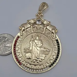 SAINT JUDE religious pendant colors stone's gold-plated 3x3 big pendant no chain