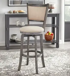 Simple Living French Country 30-inch Solid Wood Swivel Barstool