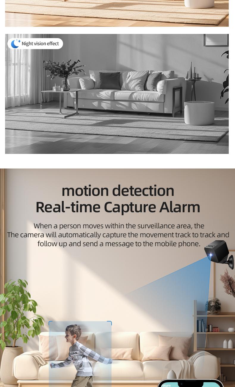 1080P Mini Magnetic WiFi Security Camera, Night Vision & Motion Detection, Remote Monitoring, Loop Recording, SD Card Support 1080P Mini Magnetic WiFi Security Camera, Night Vision & Motion Detection, Remote Monitoring, Loop Recording, SD Card Support