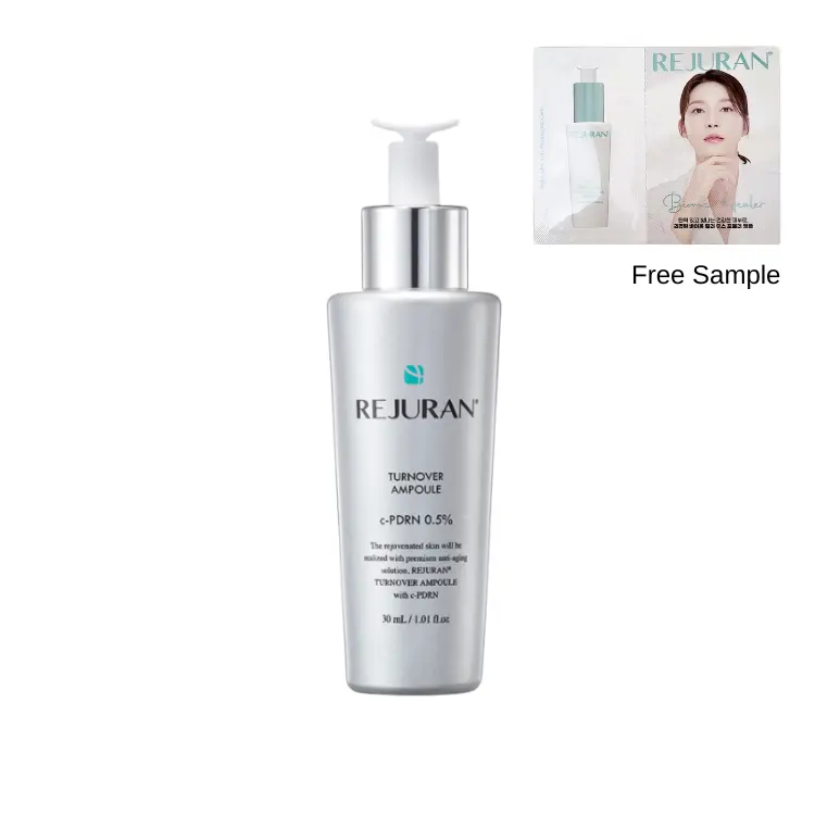 Rejuran Turnover Ampoule Serum 30ml - c-PDRN 0.5% Hyaluronic Acid for Hydrating & Skin Repair with Free Gifts