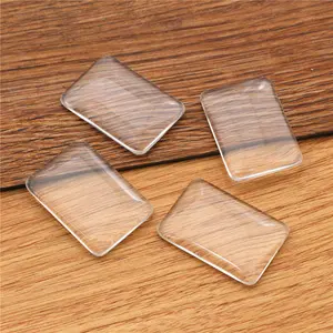8pcs/lot 23x33mm Rectangle Flat Back Clear Glass Cabochon, , Lose Money !!!(Z4-06)