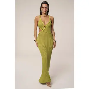 Lime Drift And Dream Braided Maxi Dress