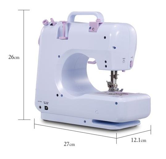 Mini Portable Sewing Machine | 12 Built-in Stitches | 2-Speed Foot Pedal | White | For Beginners Kids Home DIY | Multifunctional Hand Tool Accessory