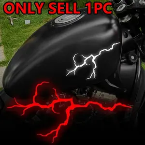 1PC Reflective Lightning Motorcycle Sticker, Sticker Decals, Waterproof, Durable, Suitable for Motorcycle Front Windshield, Fuel Tank, Decorative Sticker, Motorcycle Decoration