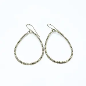 Gold filled Simple Beaded Teardrop Aster Danglers - Waterproof