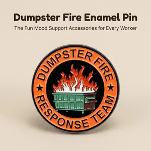 6/12pcs Dumpster Fire Enamel Pins Funny Exchange Gift Ideas Trash Fire Alloy Brooch Pin Emotional Support White Elephant Gift for Teacher Employee Coworkers Team Leader Decorative Jewelry Accessories for Decorate Jackets Hats Backpacks Adjustable Clips