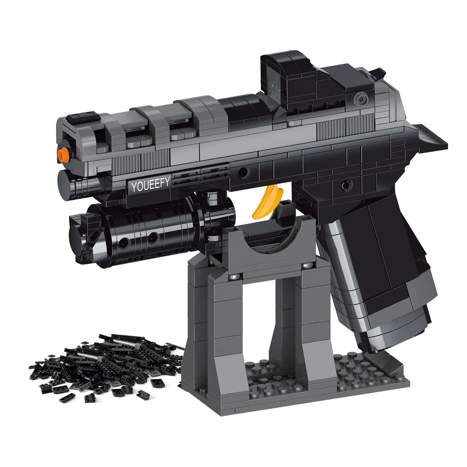 4 Realistic - Design Building Block Pistol Toy Models - Great Gift for Young Builders