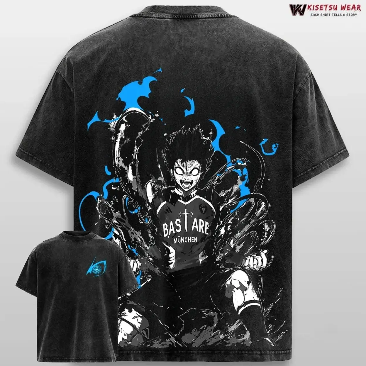 Yoichi Isagi T-Shirt – Blue Lock Anime Graphic T-Shirt, Egoist Soccer Shirt, Vintage Washed Oversized Streetwear Top Menswear LAU