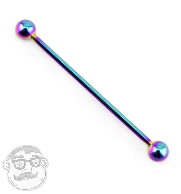 Rainbow PVD Stainless Steel Industrial Barbell Rainbow PVD Stainless Steel Industrial Barbell